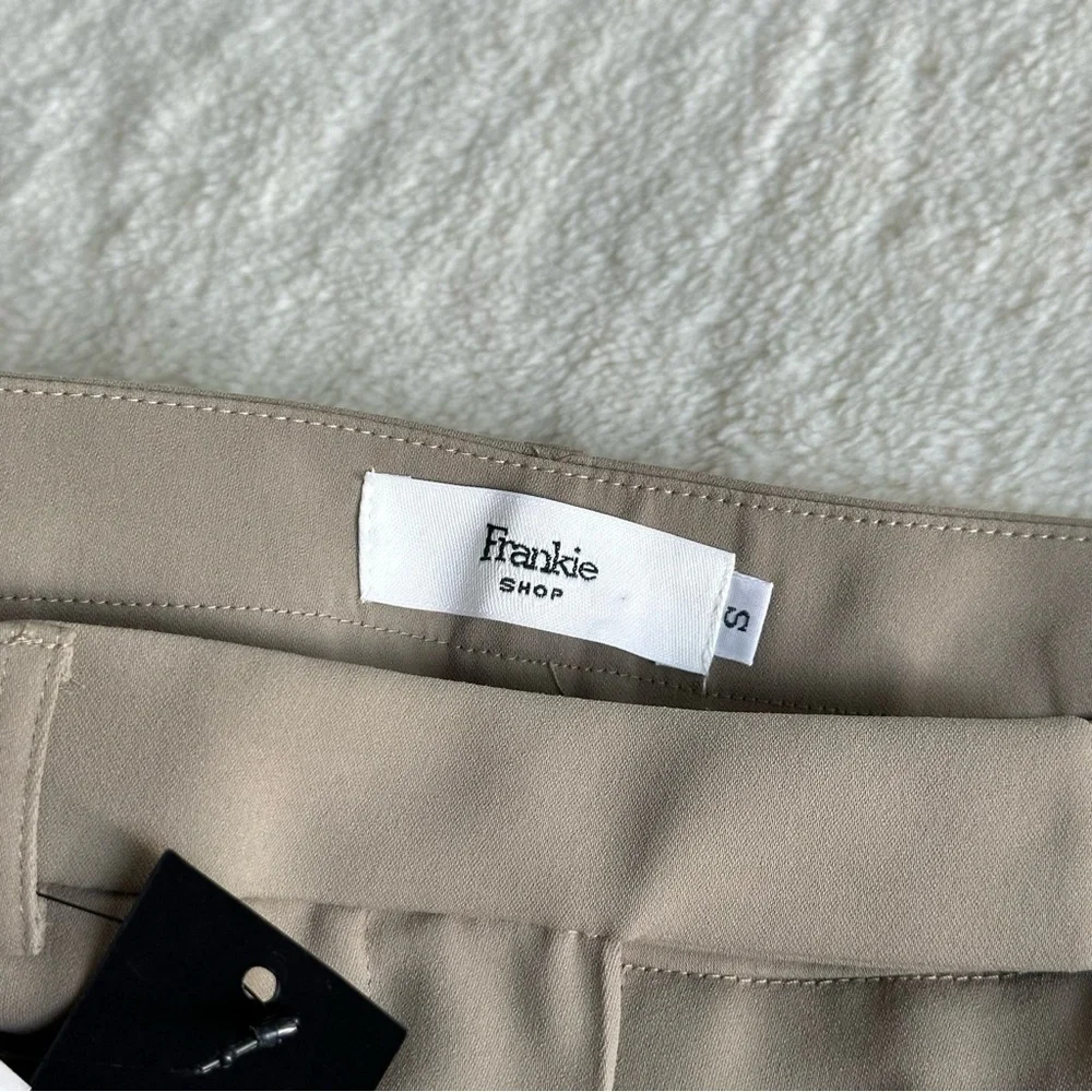 The Frankie Shop NWT Isla Pleated Green Sage Crepe Straight-Leg Trousers Pants S